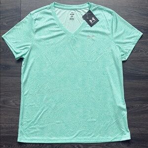 Under Armour Women's Short Sleeve V-Neck Tee Mint Green